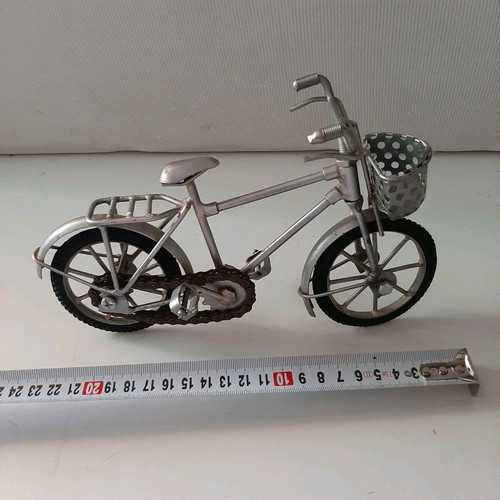Vintage metal bicycle handmade used, 23cm decorative piece