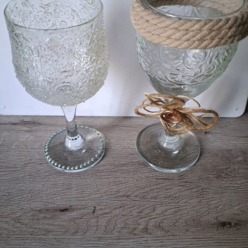 Decorative glasses with decoupage method like new
