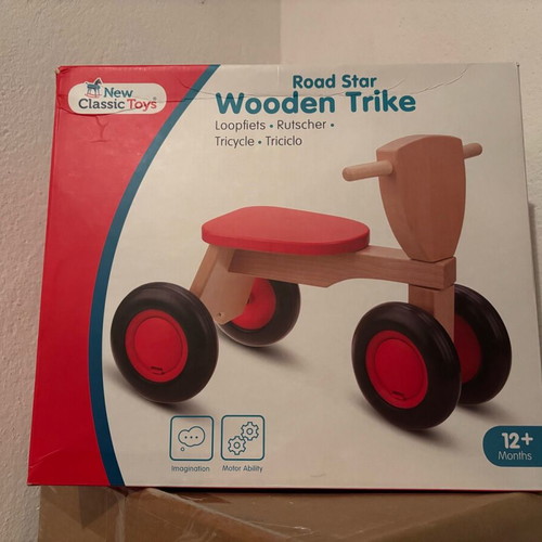 Road Star Wooden Tricycle by New Classic Toys new