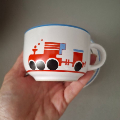 Coffee cup with saucer vintage, used