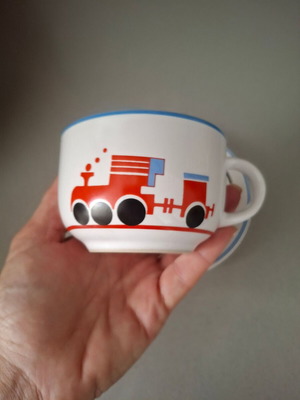 Coffee cup with saucer vintage, used
