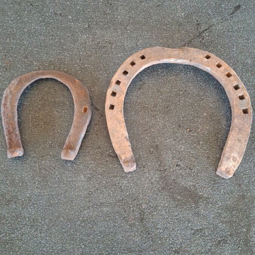 Horseshoes used, set of two, one large and one small