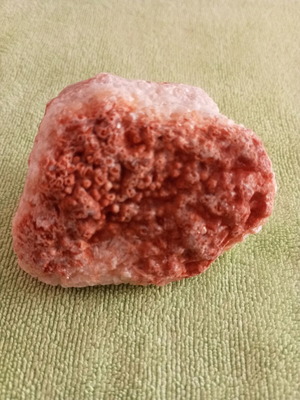 Collectible Botryoidal Red Quartz on Pink Chert mineral like new
