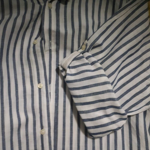 Men's striped Zara shirt size L like new, blue white