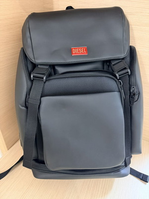 Diesel functional business backpack leather new, black