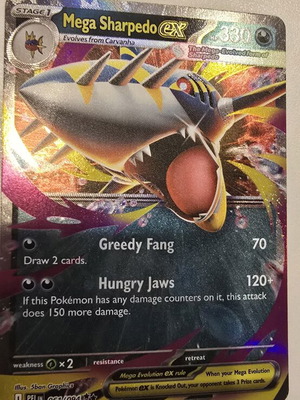 Mega Sharpedo ex Pokemon card like new