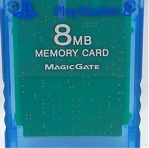Επισκευάστηκε/ Refurbished PS2 PlayStation 2 Memory Card / Κάρτα Μνήμης 8MB Διάφανο Μπλε