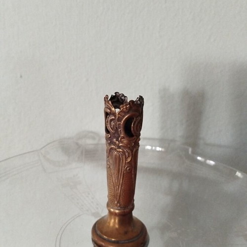 Art Nouveau centerpiece like new with silver-plated brass and crystal