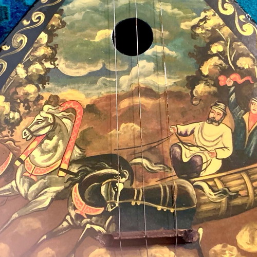 Balalaika like new Russian traditional musical instrument hand-painted