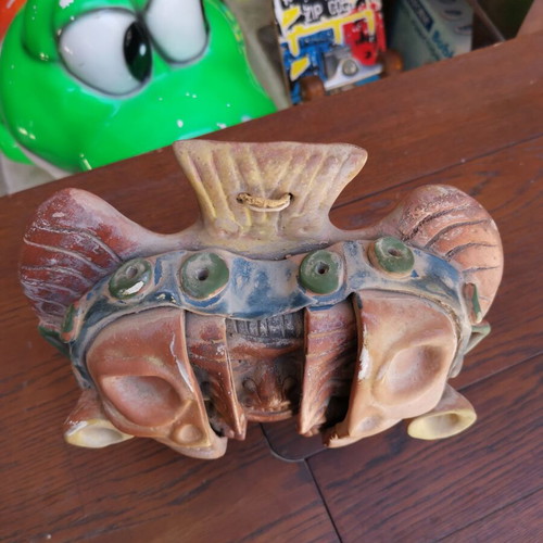 Ceramic mask used with three stages of human life Maya art