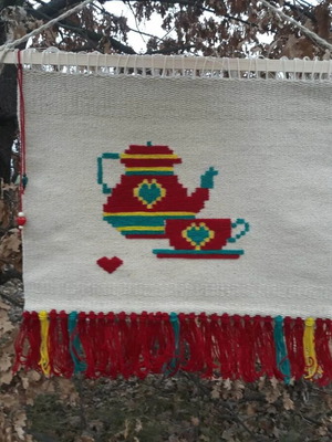 Wall hanging Ogneno Utro new, handwoven wool tapestry