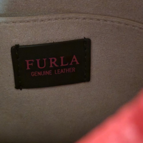 Furla shoulder bag used, red and pink leather crossbody