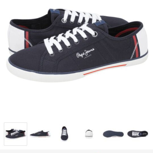 Pepe Jeans men's sneakers navy blue canvas size 43 like new
