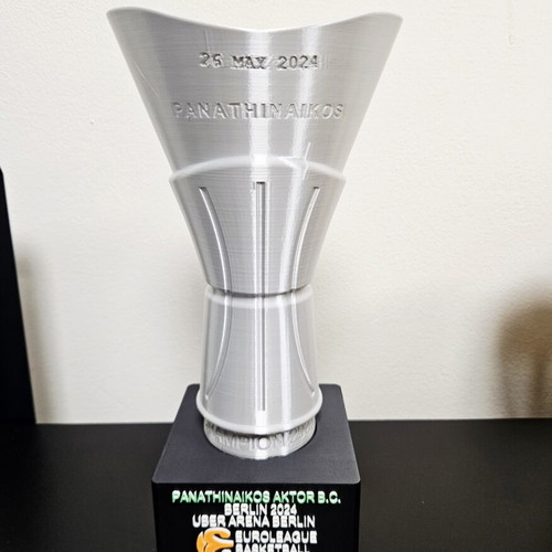 Euroleague Trophy Panathinaikos Berlin 2024 Silk Silver New