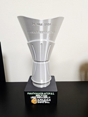 Euroleague Trophy Panathinaikos Berlin 2024 Silk Silver New