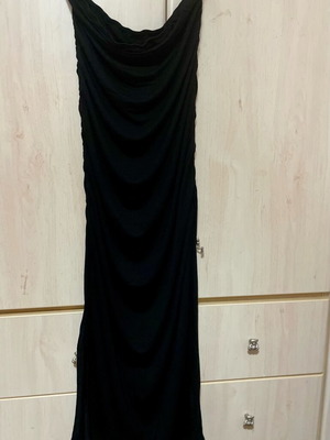 Black strapless cotton dress Shein new with small tear