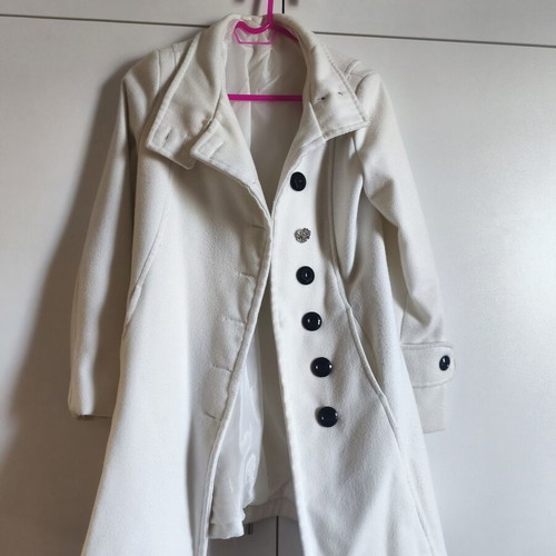 Off White Coat like new, decorative buttons, fits S/M