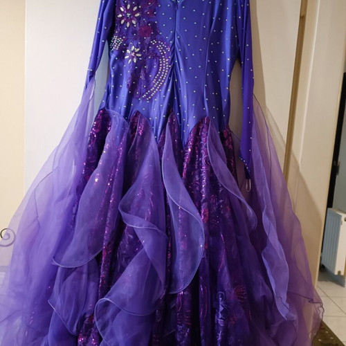 Ballroom dance dress new, purple, national standard, size 3