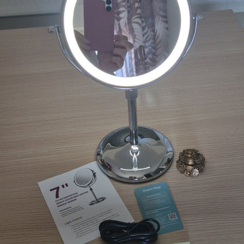 Gospire Lighted Makeup Mirror with 3-Color Lights and 10X Magnification New