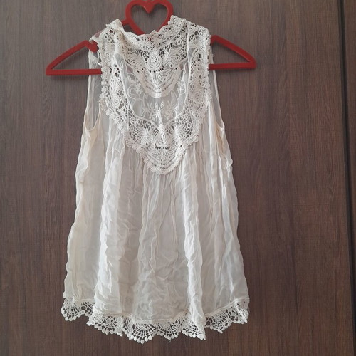 Zara sheer blouse with embroidery