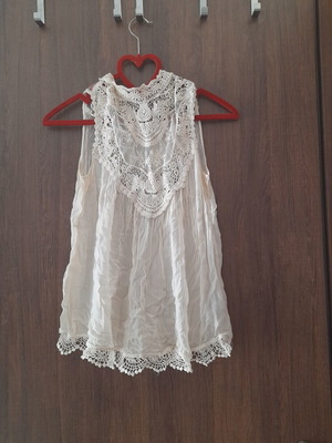Zara sheer blouse with embroidery