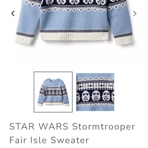 Janie and Jack Star Wars sweater new for 3 years old, size 98 cm