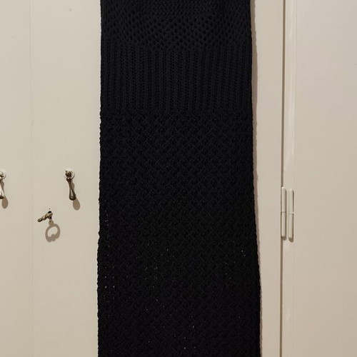 Stradivarius Crochet Maxi Dress size XS like new, black