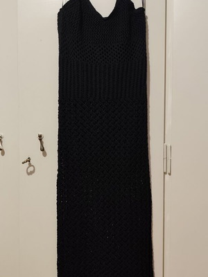 Stradivarius πλεκτό maxi φόρεμα μέγεθος XS σαν καινούργιο, μαύρο