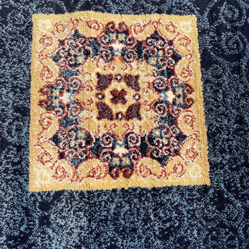 Mekka Arabian Carpets wool rug new, navy blue 1x2