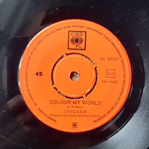 Chicago Make Me Smile / Colour My World 7" single μεταχειρισμένο, rock