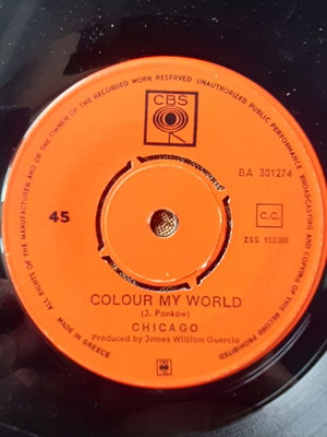 Chicago Make Me Smile / Colour My World 7" single μεταχειρισμένο, rock