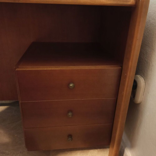 German solid wood desk with 3 drawers used