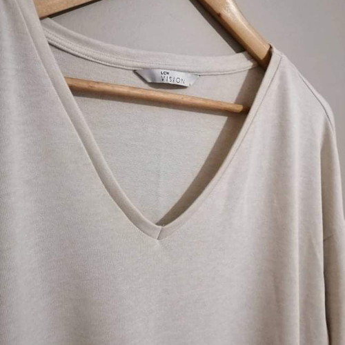Beige pullover with lace L new, unworn