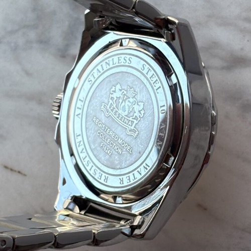 Festina F16242 Multifunction Quartz watch refurbished, beige and silver
