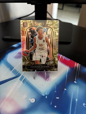 2025-26 Panini Select EuroLeague Zaccharie Risacher Premier Green Camo card like new