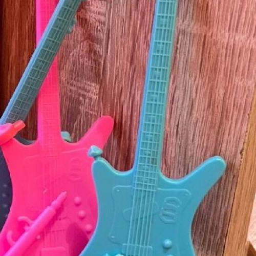 Guitar with microphone used, blue bibi-bo