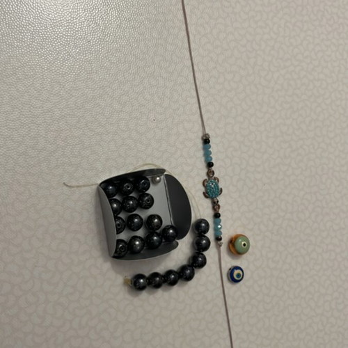 Beads for bracelet, pack of 23, new, black and gray