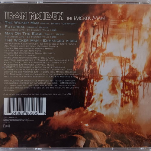 Iron Maiden The Wicker Man CD single like new, metal