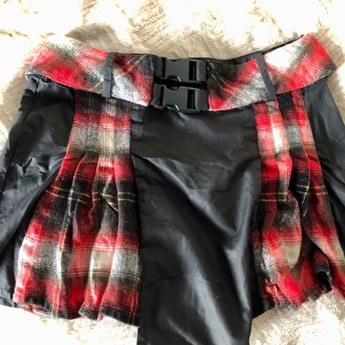 Cyber Dog London Mini Skirt Vintage 90’s New Black and Red