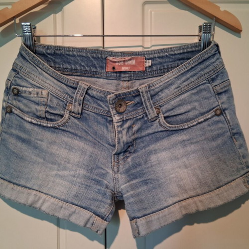Bershka denim shorts used, size XS 34 6, blue