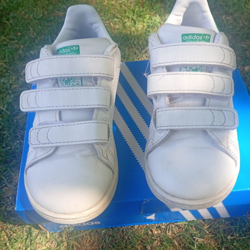 Adidas Stan Smith sneakers used, size 26, white and green