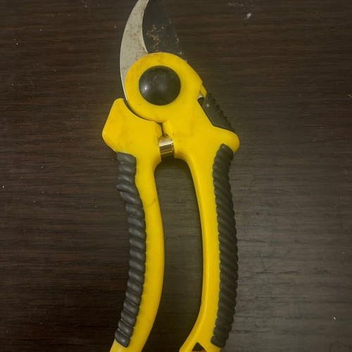 Garden pruning shears used with ergonomic non-slip handles