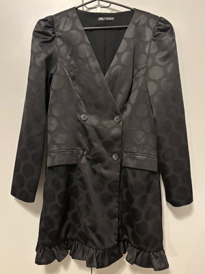 Zara Dot Tuxedo мини рокля като нова, черна с точки