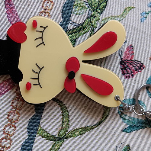 Keychain used large, black and multicolored
