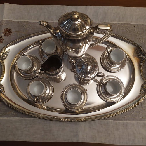 Complete vintage coffee and tea set with tray
