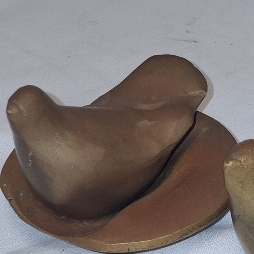 Rare pair of bronze birds by Eleni Vernadaki like new, Athens Design Centre