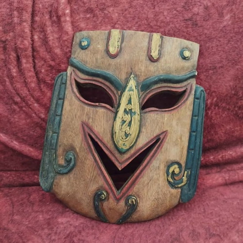 African wooden mask used 27x23cm