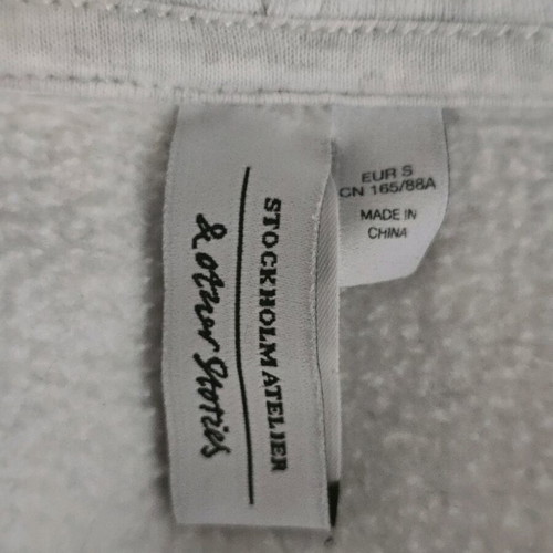 & Other Stories Hooded Cardigan used, cotton, white and grey, size S
