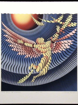 John Martineau The Fall of Icarus signed serigraph print