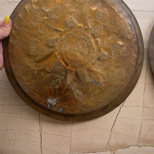 Copper trays, set of two